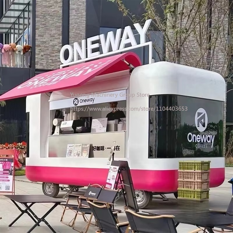 Food Snacks Business - Commercial Mobile Food Cart Stainless Steel