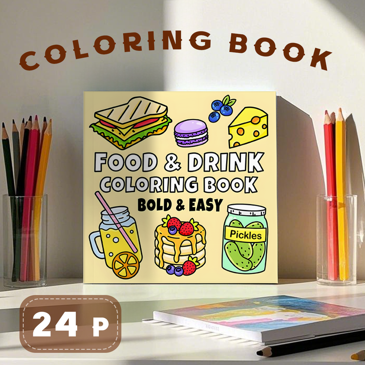 Food And Snacks Coloring Book - Delicious Treats Coloring Book - Unique