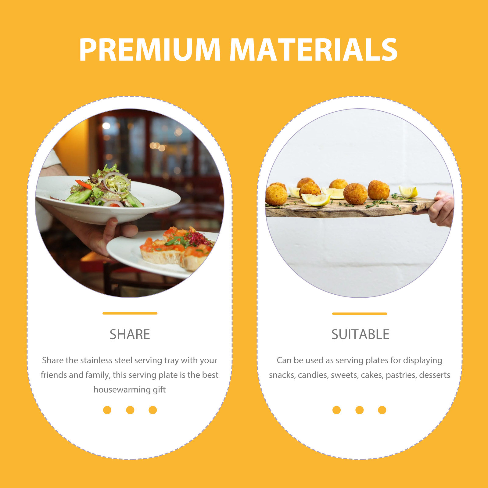 Food Sweet Snacks - Heavy Duty Stainless Steel Serving Tray