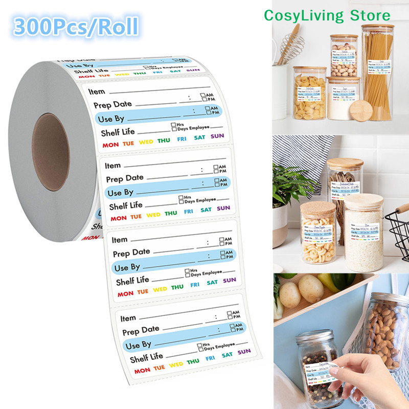 [CL]300Pcs/Roll Kitchen Date F - Snacks Food Labels avaliação e preço