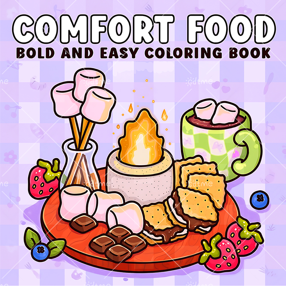 COMFORT FOOD BOLD AND EASY 24  - Food And Snacks Coloring Book avaliação e preço