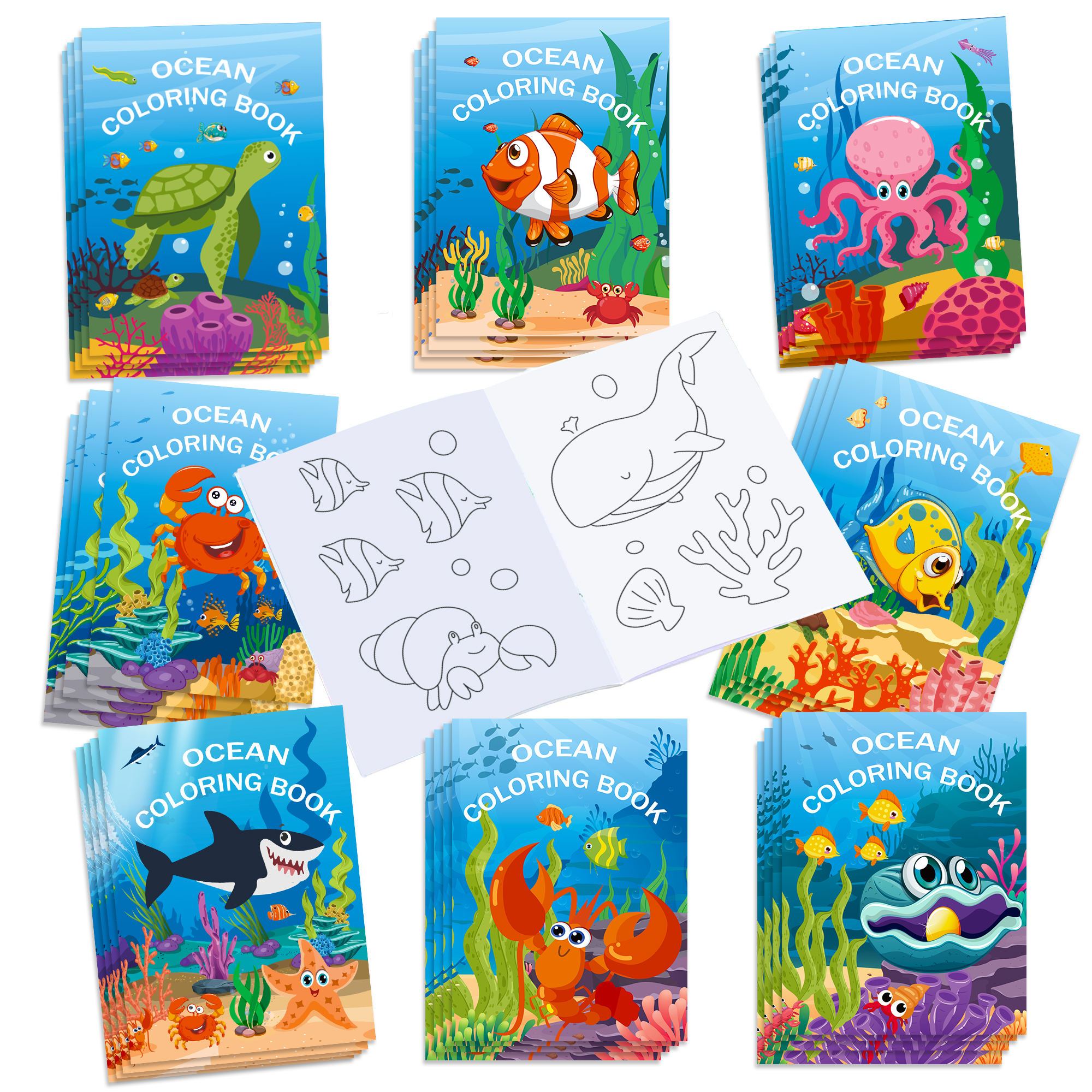 16pcs Cartoon Underwater World - Food And Snacks Coloring Book avaliação e preço