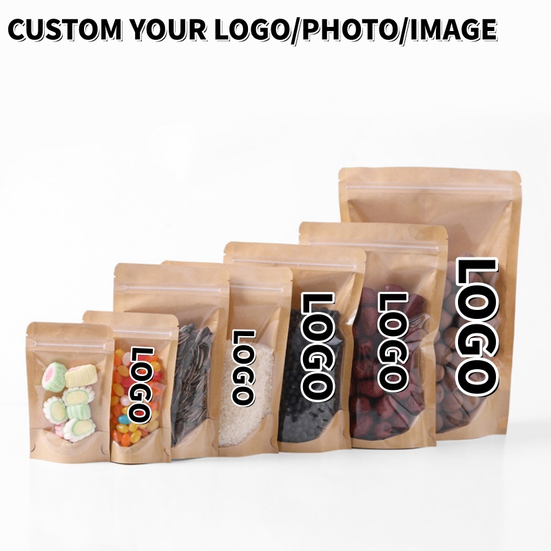 100PCS Clear Front Stand Up Kr - Food Snacks For Christmas avaliação e preço