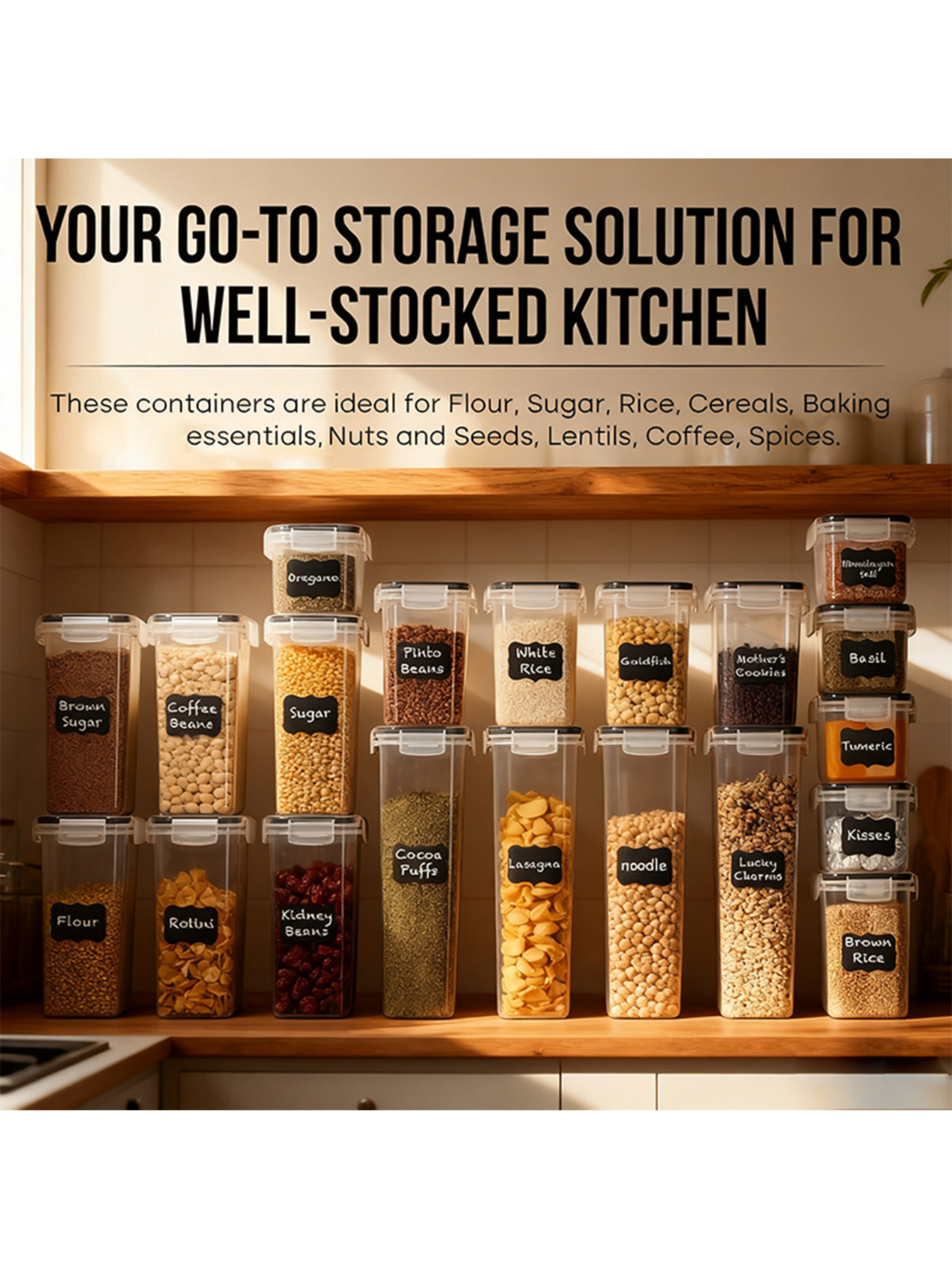 30PCS-Airtight storage bins, m - Snacks Food Labels avaliação e preço