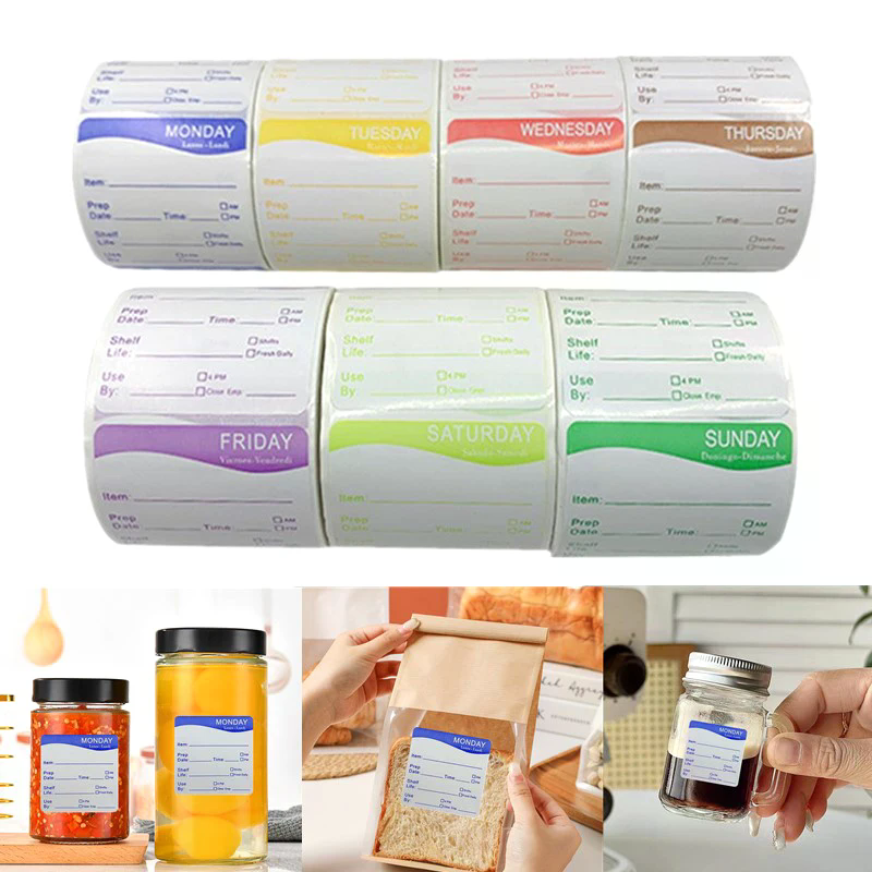 250Pcs/Roll Kitchen Date Food  - Snacks Food Labels avaliação e preço