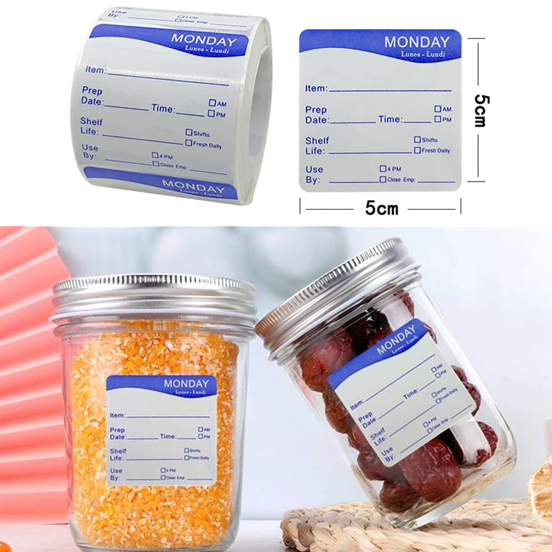 250Pcs/Roll Kitchen Date Food  - Snacks Food Labels avaliação e preço