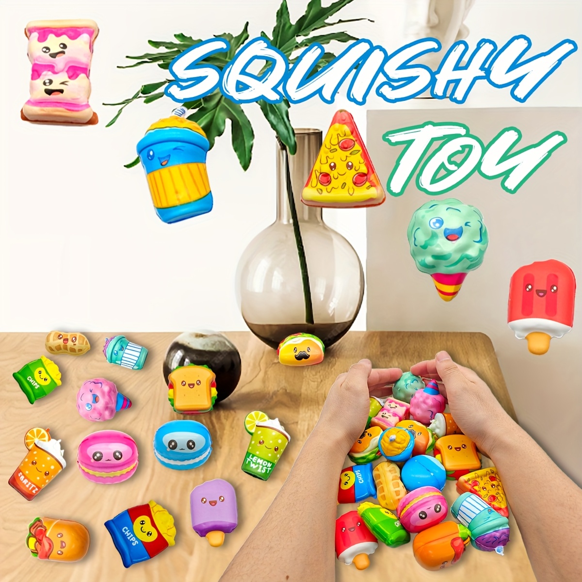 12Pcs Mini Slow-Rising Food Sq - Food Snacks For Christmas avaliação e preço