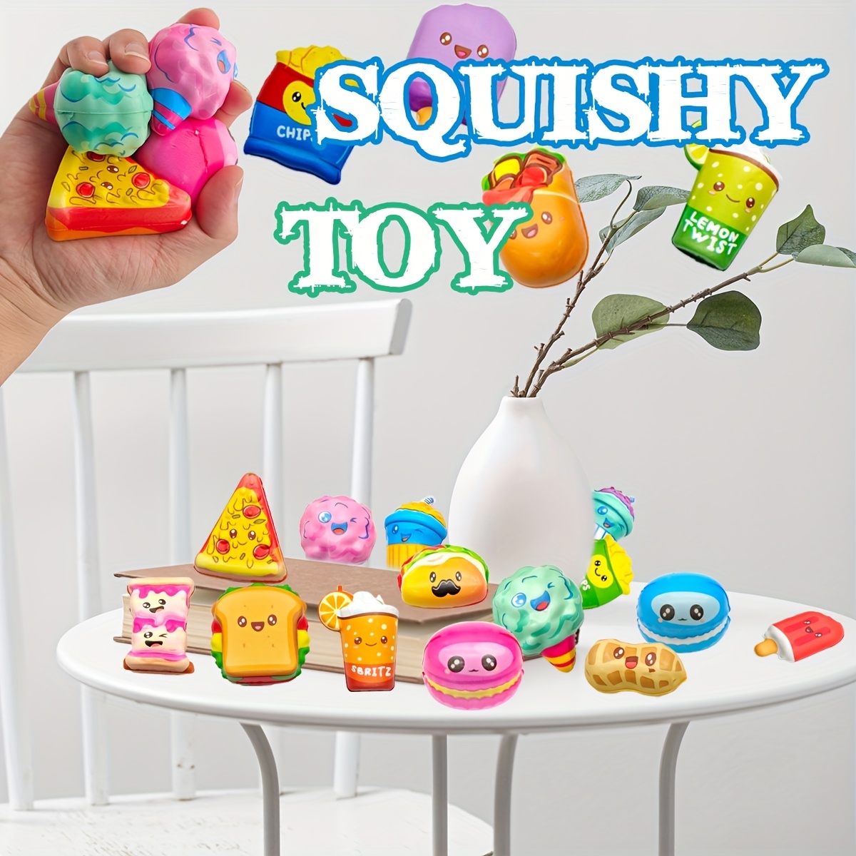 12Pcs Mini Slow-Rising Food Sq - Food Snacks For Christmas avaliação e preço