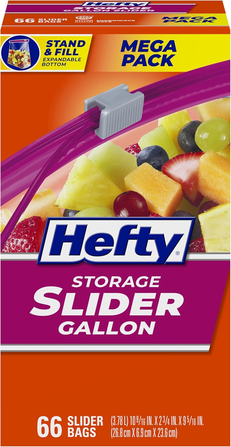 Hefty Slider Gallon Storage Ba - Snacks Food Labels avaliação e preço