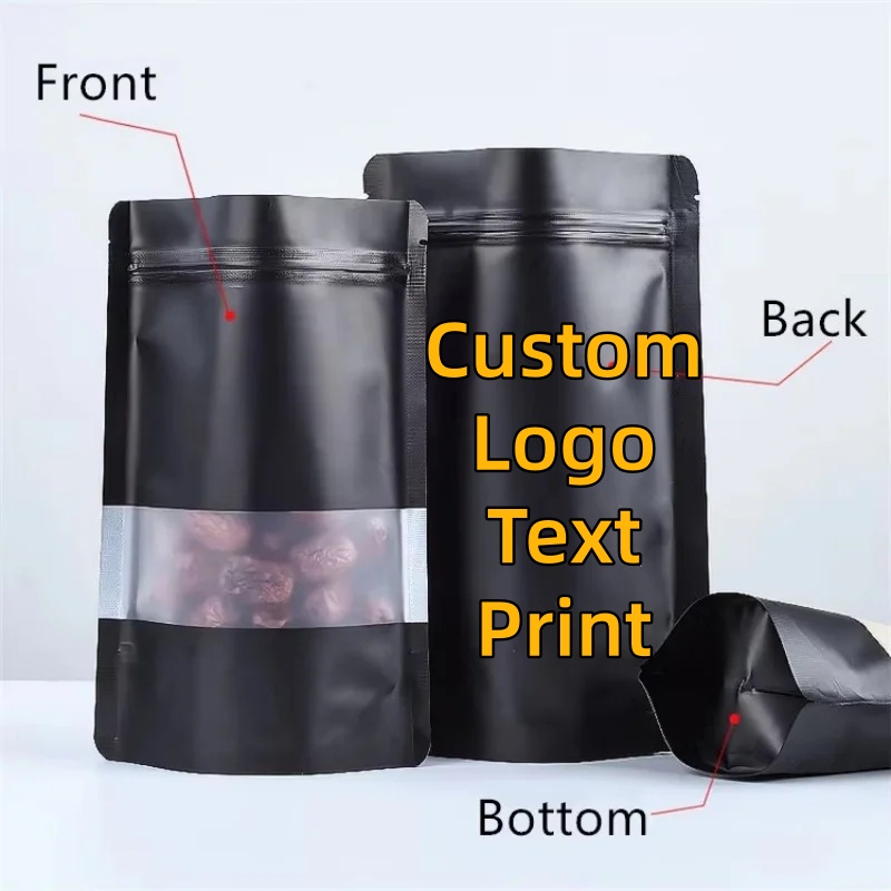 100PCS Stand-up Matte Black Al - Food Snacks For Christmas avaliação e preço