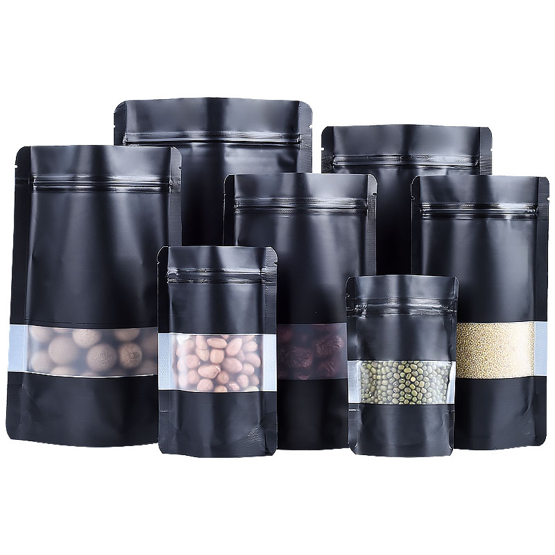 100PCS Stand-up Matte Black Al - Food Snacks For Christmas avaliação e preço