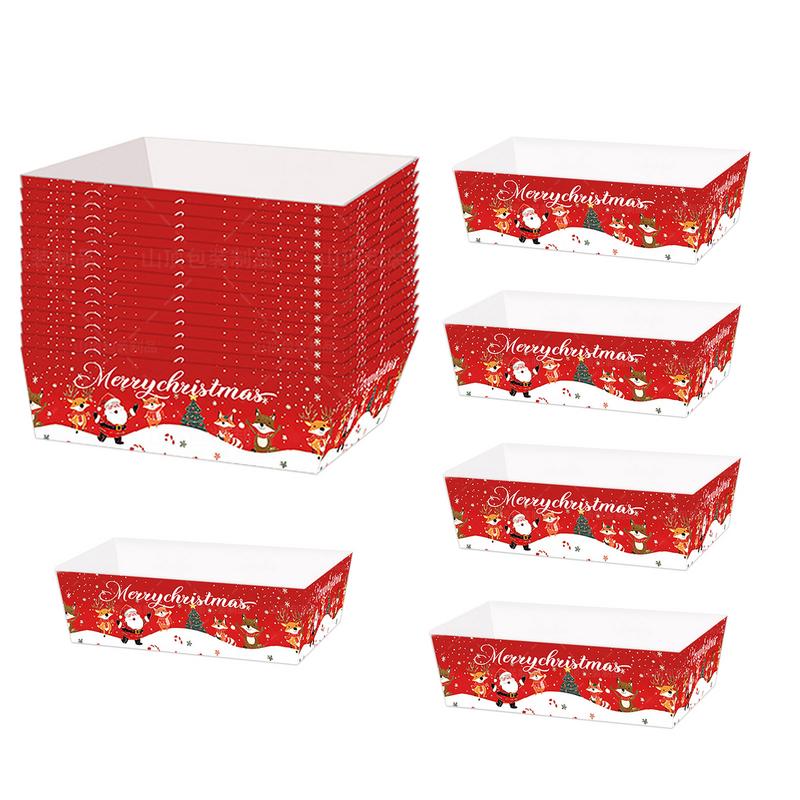 Christmas Paper Food Tray Chri - Food Snacks For Christmas avaliação e preço