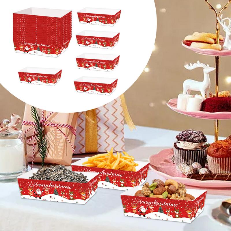Christmas Paper Food Tray Chri - Food Snacks For Christmas avaliação e preço