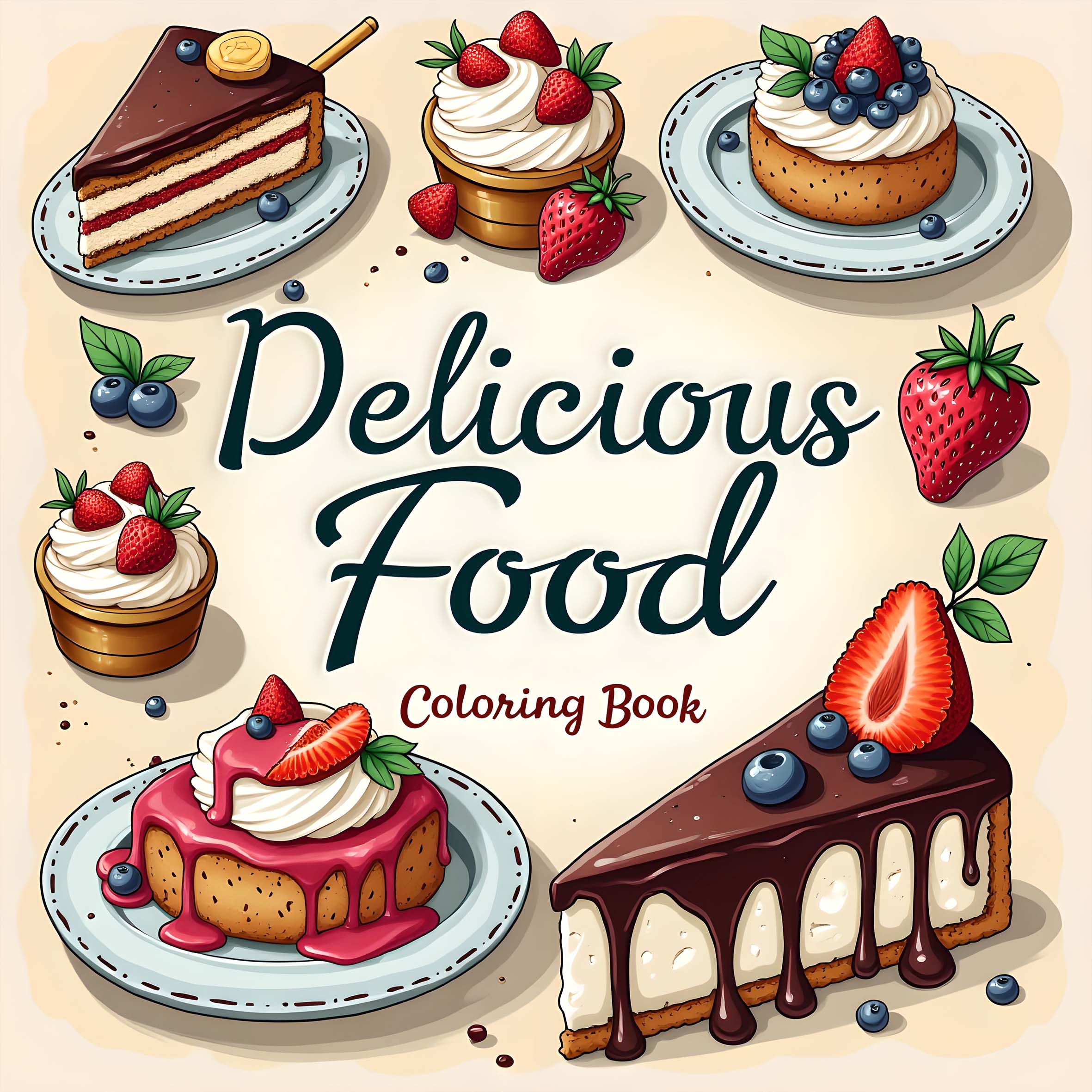 1pc Food Style Art Coloring Bo - Food And Snacks Coloring Book avaliação e preço