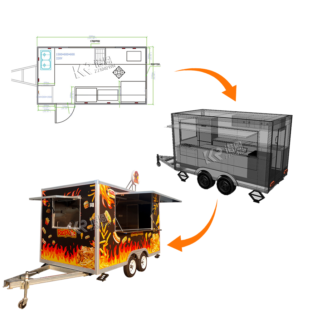 High Quality Food Cart Caravan - Food Snacks Business avaliação e preço