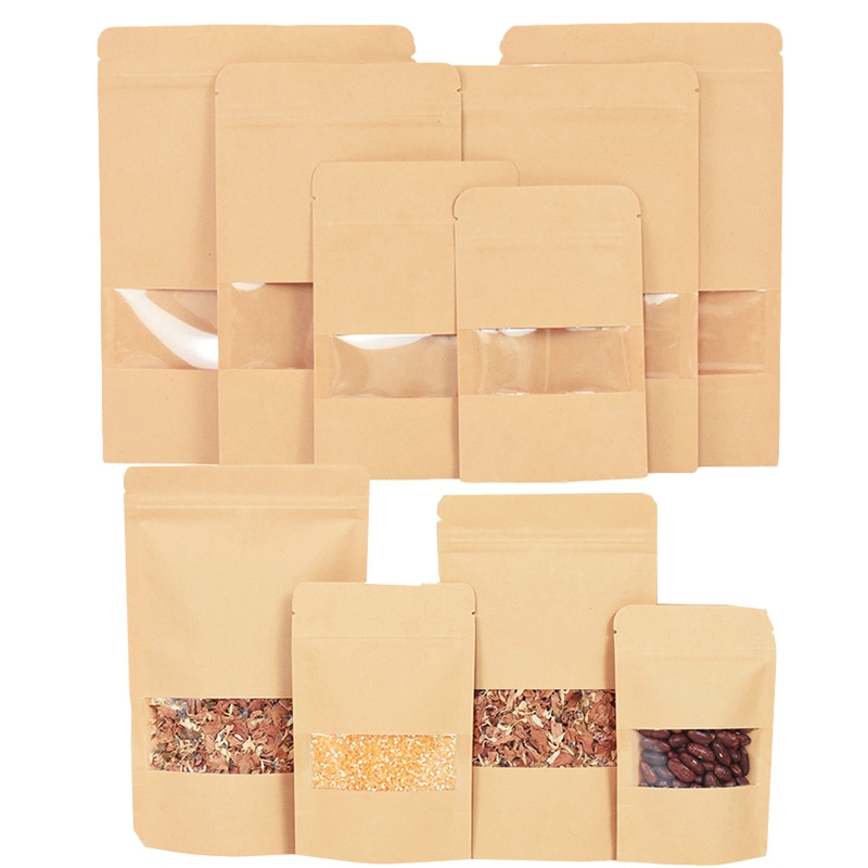 20/50pcs Kraft Paper Zip Lock  - Food Snacks For Christmas avaliação e preço