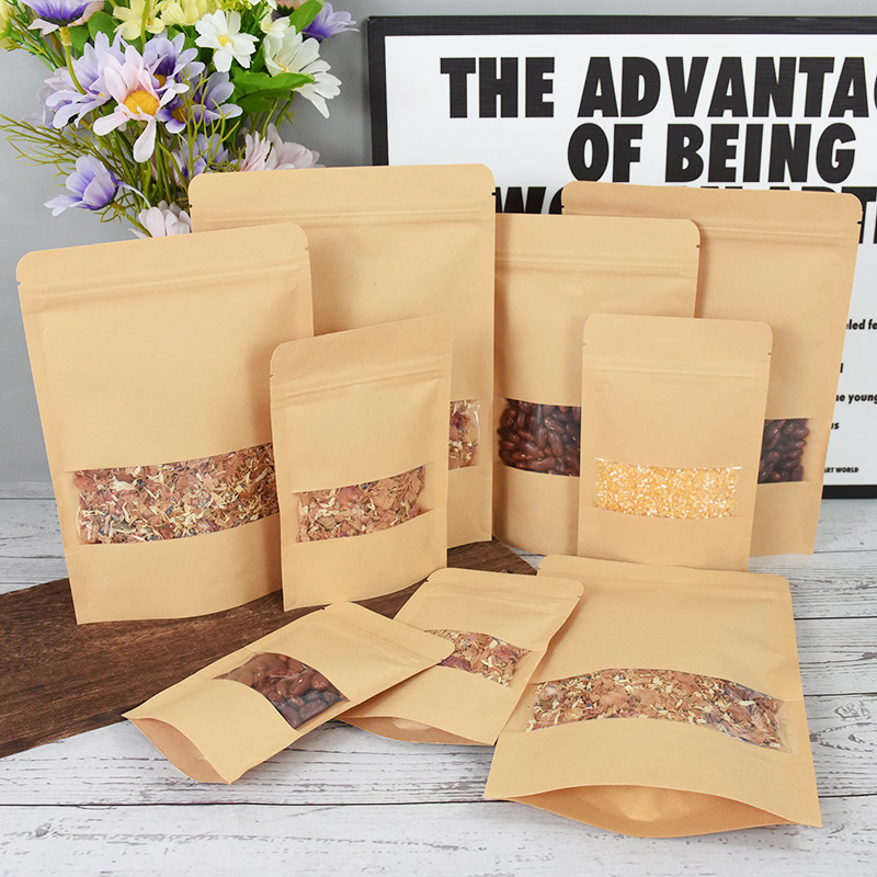 20/50pcs Kraft Paper Zip Lock  - Food Snacks For Christmas avaliação e preço