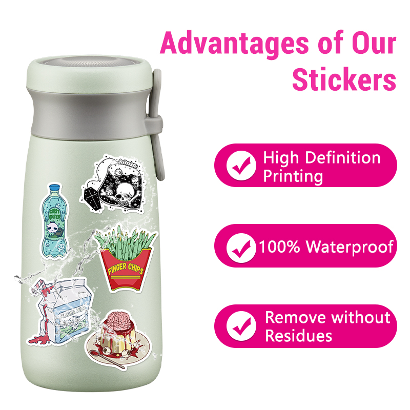 50PCS Zombie Food Stickers Cut - Zombie Snacks avaliação e preço