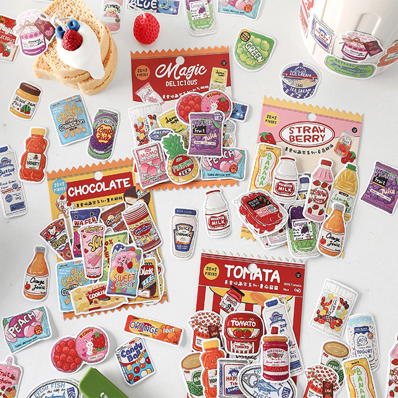 Cute Food Stickers Fast Food S - Snacks Food Labels avaliação e preço