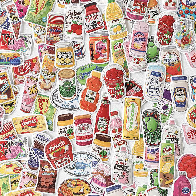 Cute Food Stickers Fast Food S - Snacks Food Labels avaliação e preço