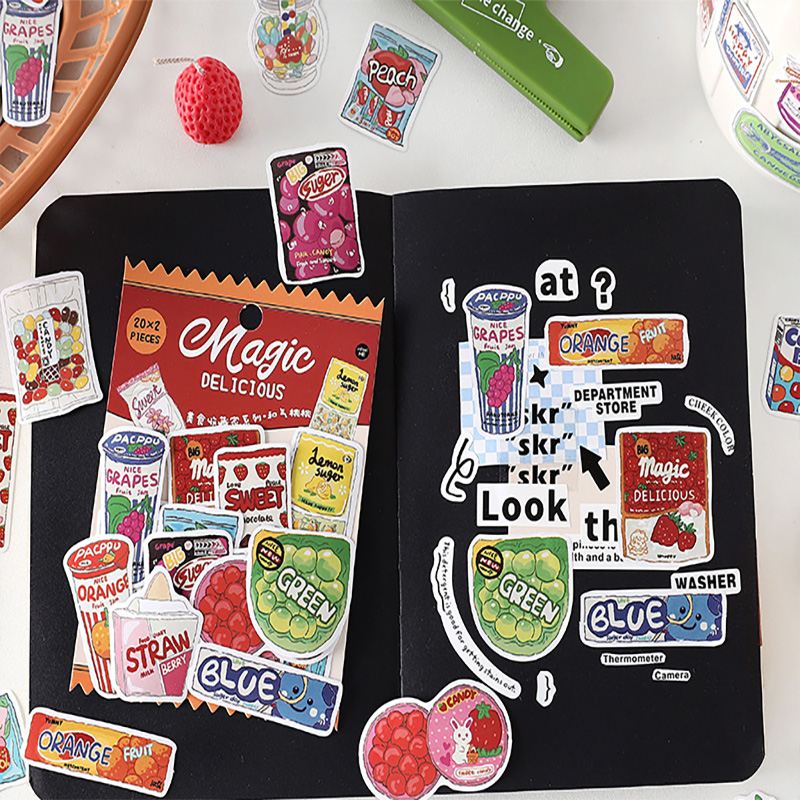 Cute Food Stickers Fast Food S - Snacks Food Labels avaliação e preço