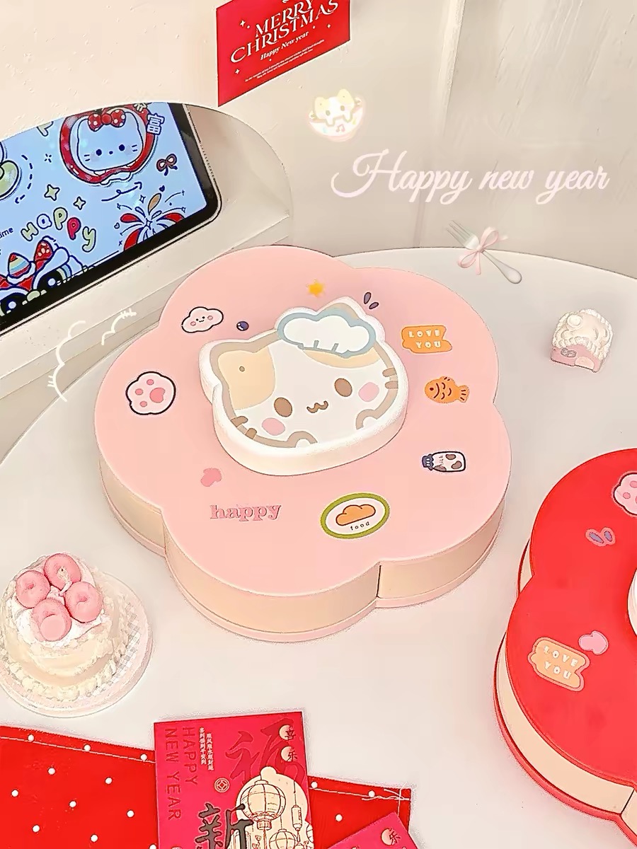 Rotatable Cute Cartoon Divided - Food Good Snacks avaliação e preço