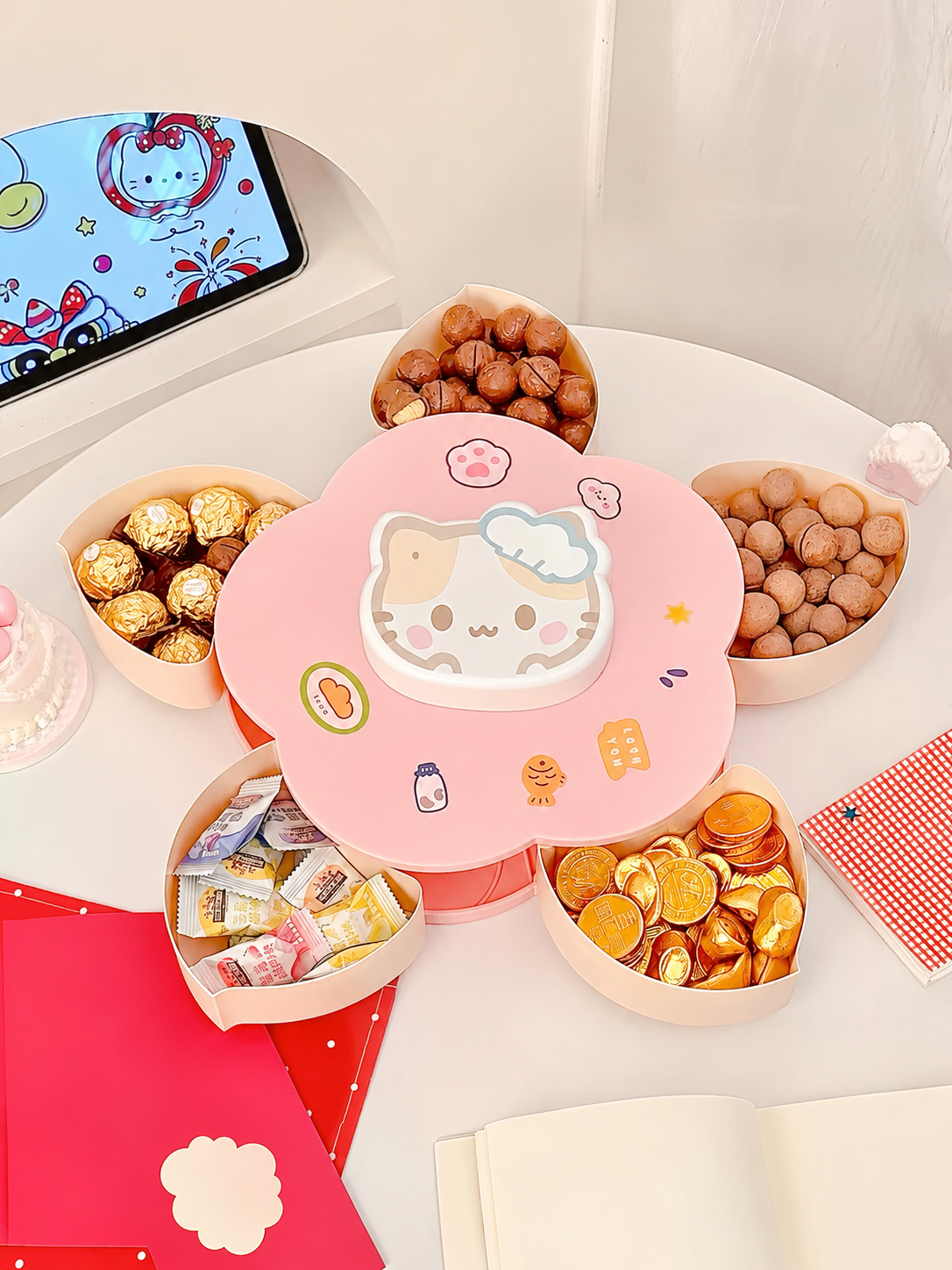 Rotatable Cute Cartoon Divided - Food Good Snacks avaliação e preço